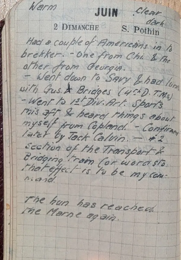 Diary scan, June 2, 1918 (Sunday)