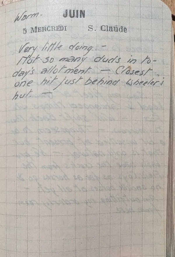 Diary scan, June 5, 1918 (Wednesday)
