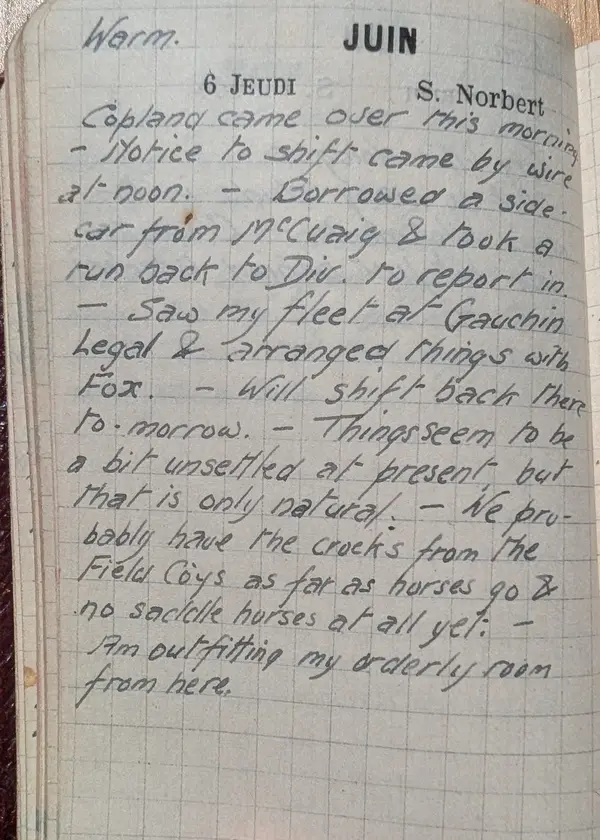 Diary scan, June 6, 1918 (Thursday)