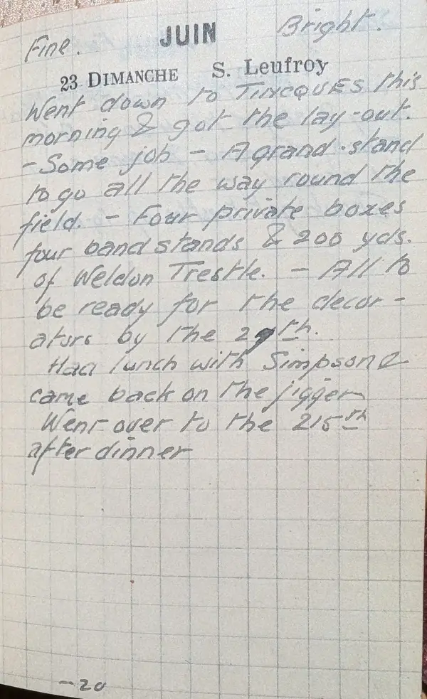 Diary scan, June 23, 1918 (Sunday)