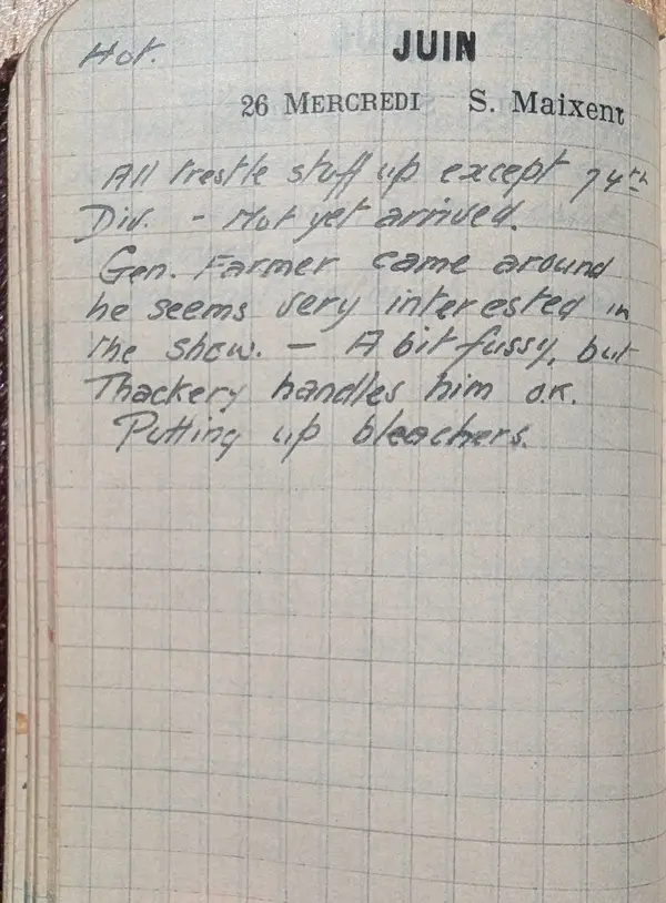 Diary scan, June 26, 1918 (Wednesday)