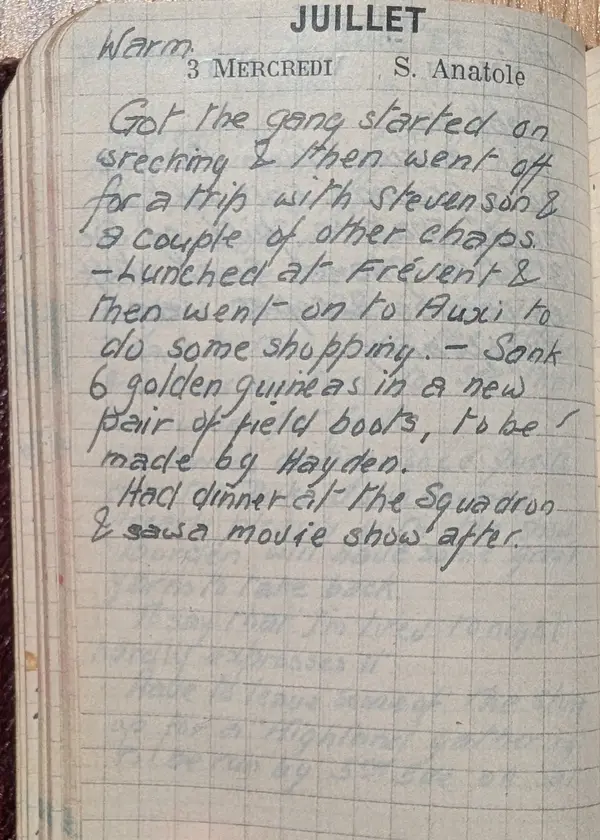 Diary scan, July 3, 1918 (Wednesday)