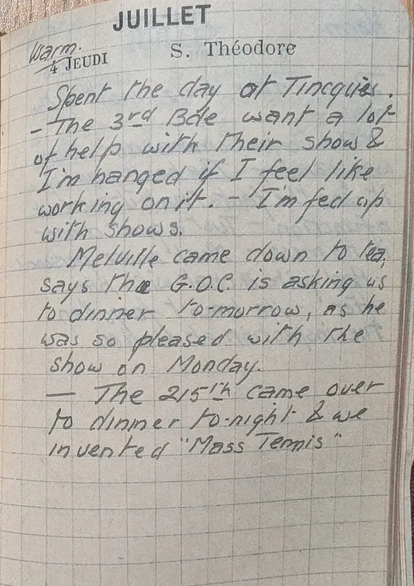 Diary scan, July 4, 1918 (Thursday)