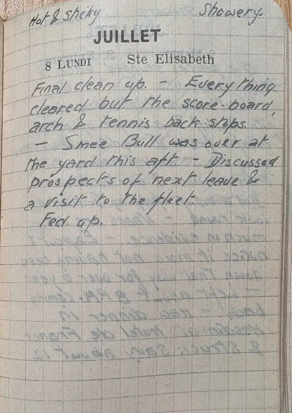 Diary scan, July 8, 1918 (Monday)