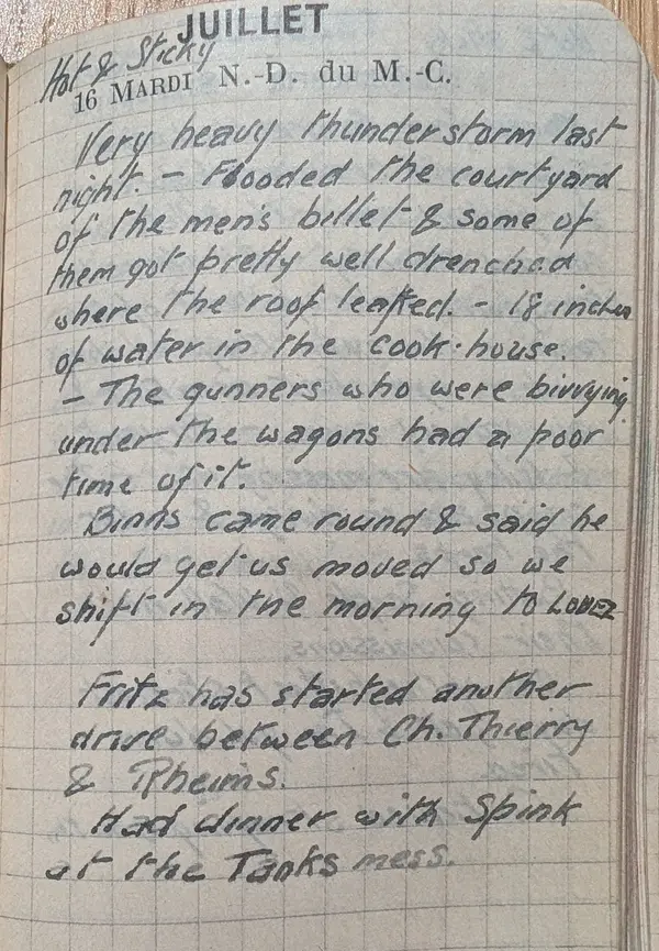 Diary scan, July 16, 1918 (Tuesday)