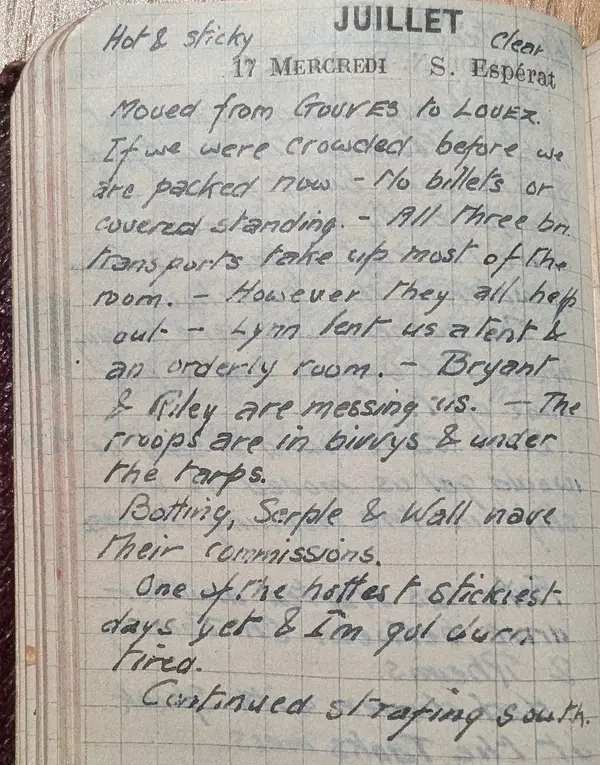Diary scan, July 17, 1918 (Wednesday)