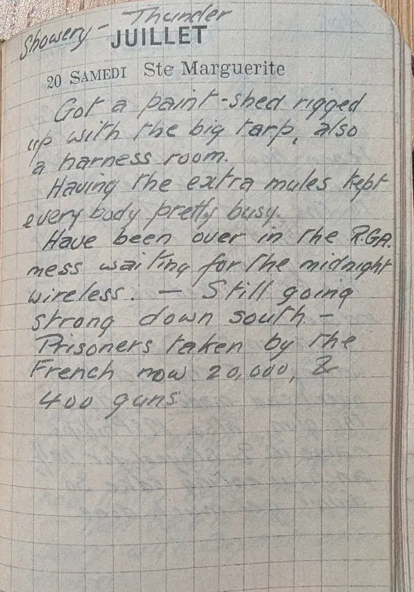 Diary scan, July 20, 1918 (Saturday)