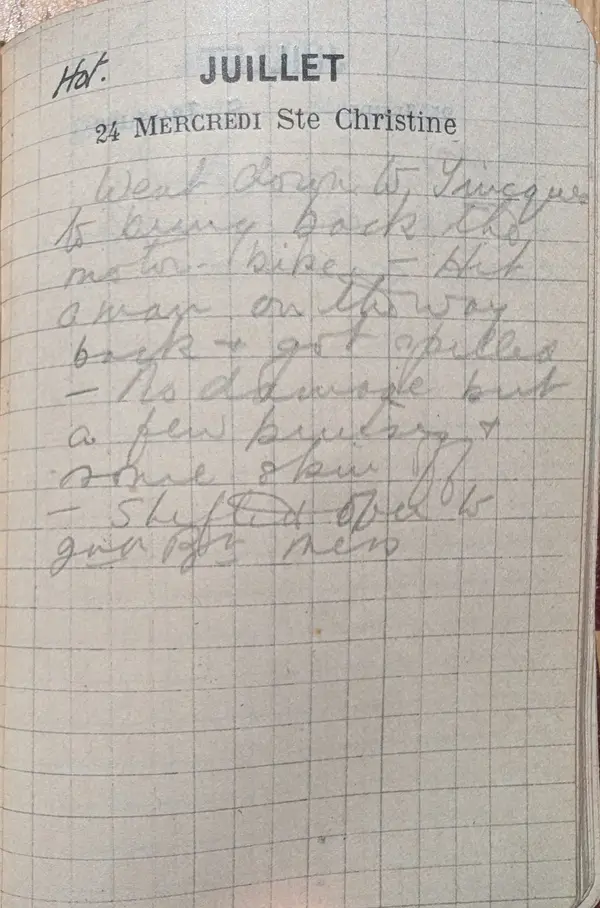 Diary scan, July 24, 1918 (Wednesday)