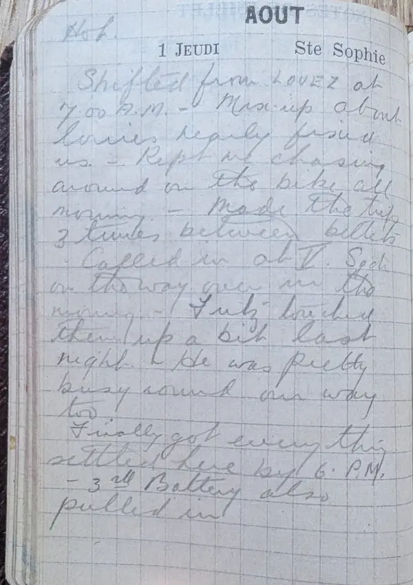 Diary scan, August 1, 1918 (Thursday)