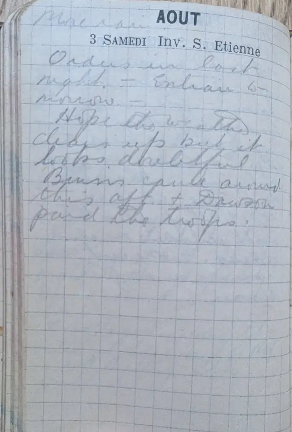 Diary scan, August 3, 1918 (Saturday)