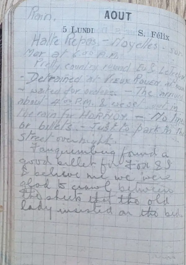 Diary scan, August 5, 1918 (Monday)