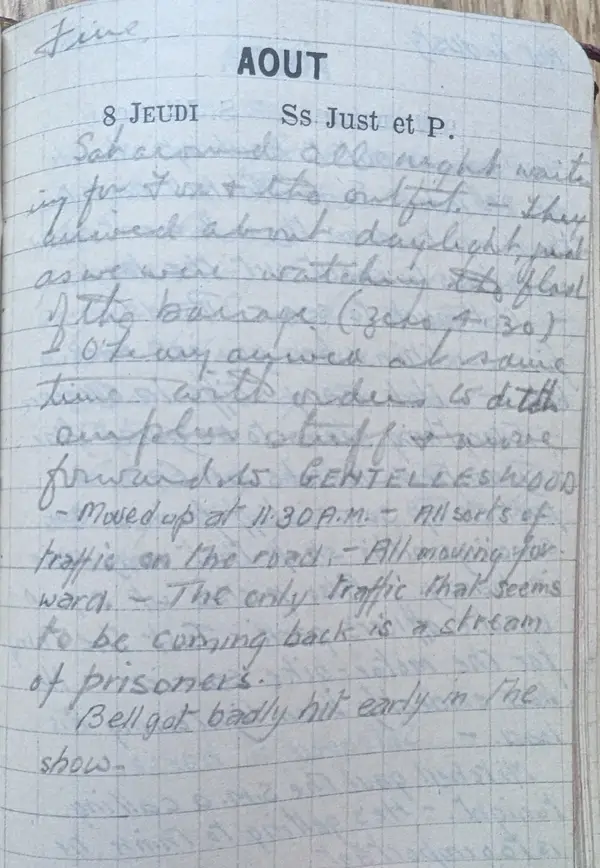 Diary scan, August 8, 1918 (Thursday)