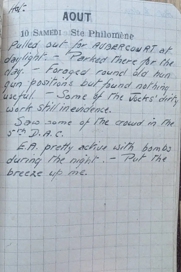 Diary scan, August 10, 1918 (Saturday)