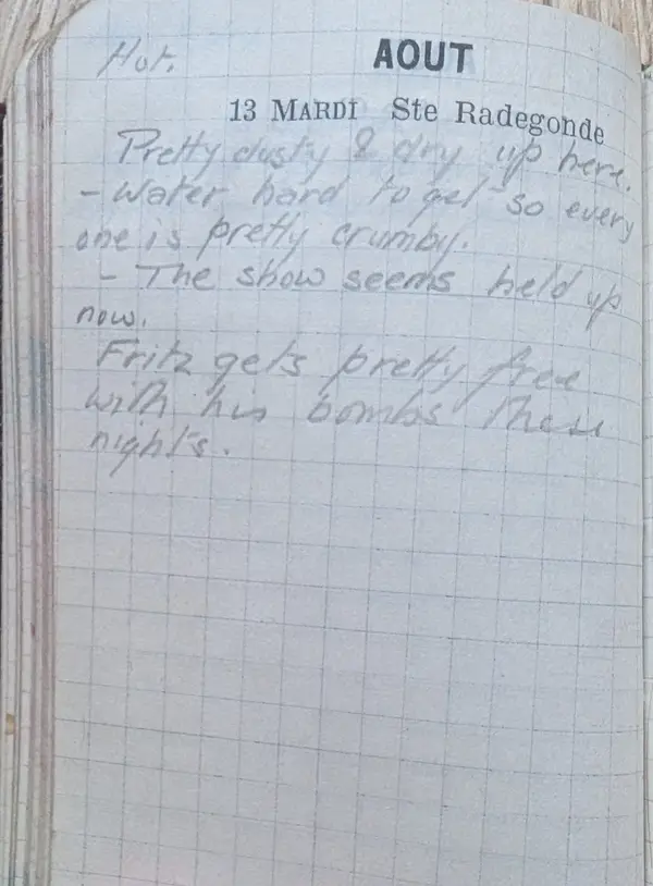 Diary scan, August 13, 1918 (Tuesday)