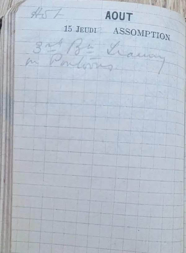 Diary scan, August 15, 1918 (Thursday)