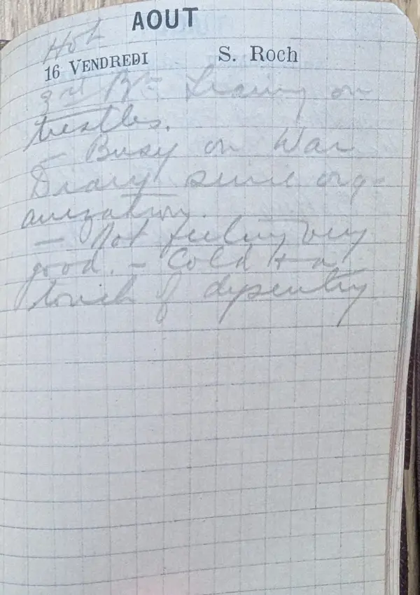 Diary scan, August 16, 1918 (Friday)