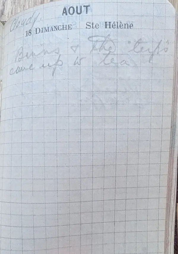 Diary scan, August 18, 1918 (Sunday)