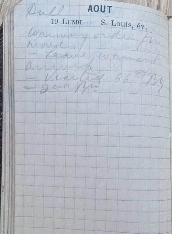 Diary scan, August 19, 1918 (Monday)