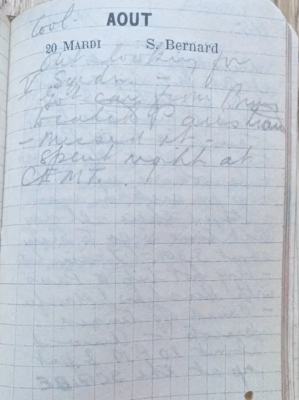 Diary scan, August 20, 1918 (Tuesday)