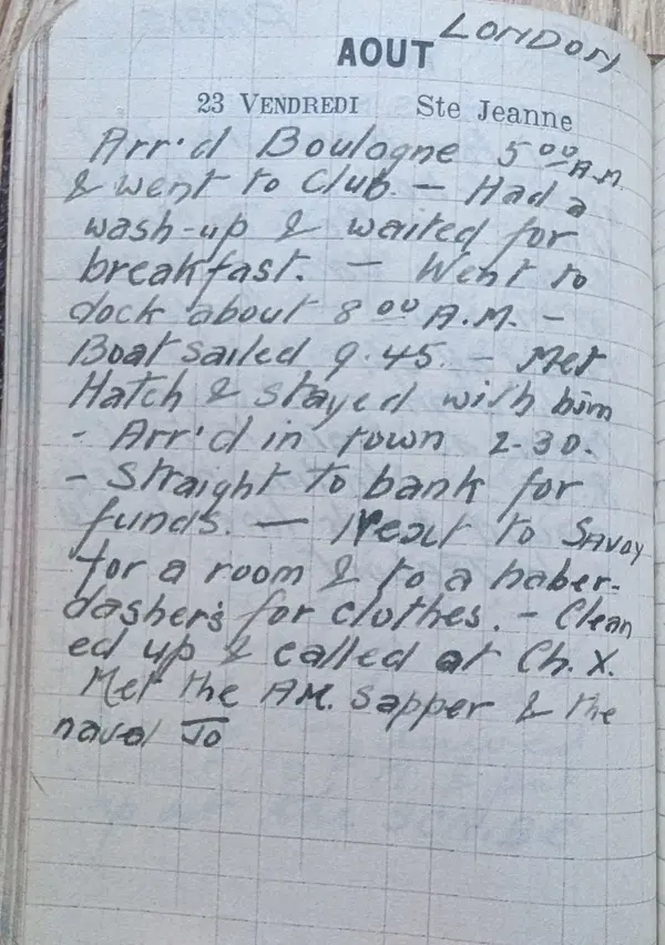 Diary scan, August 23, 1918 (Friday)