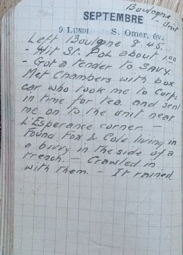 Diary scan, September 9, 1918 (Monday)
