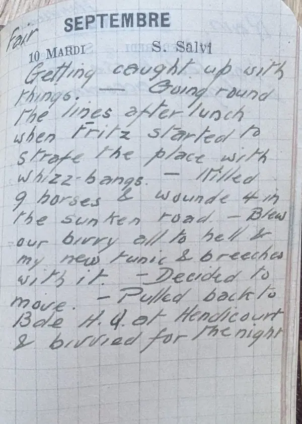 Diary scan, September 10, 1918 (Tuesday)