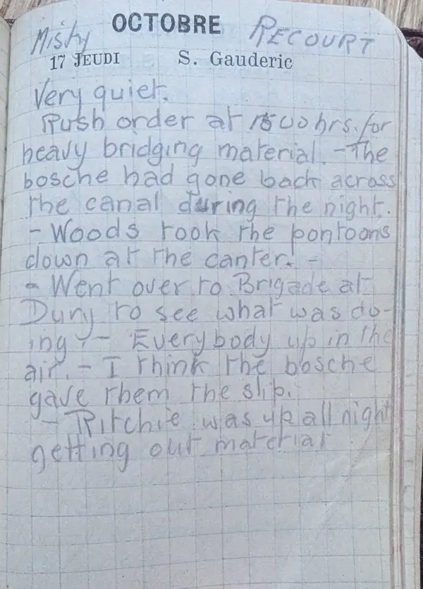 Diary scan, October 17, 1918 (Thursday)
