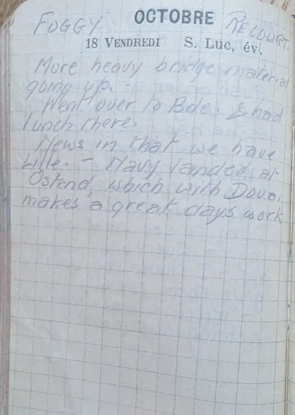 Diary scan, October 18, 1918 (Friday)
