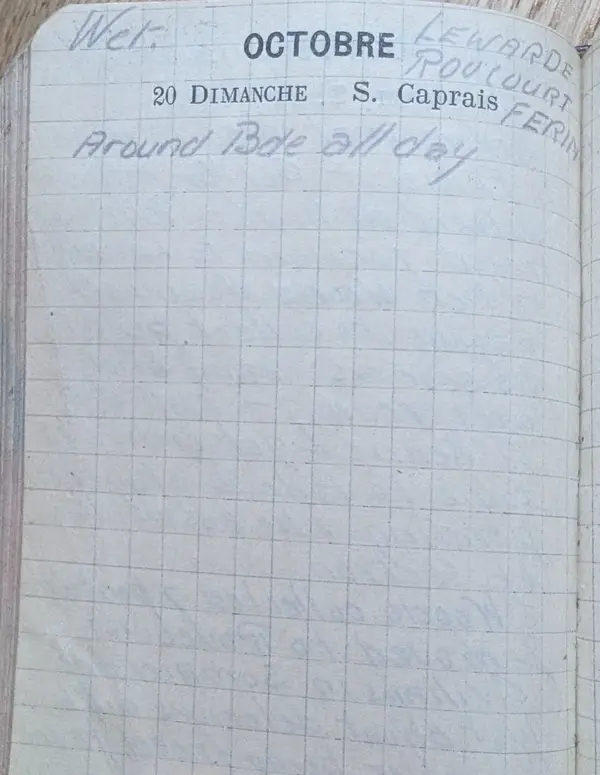 Diary scan, October 20, 1918 (Sunday)