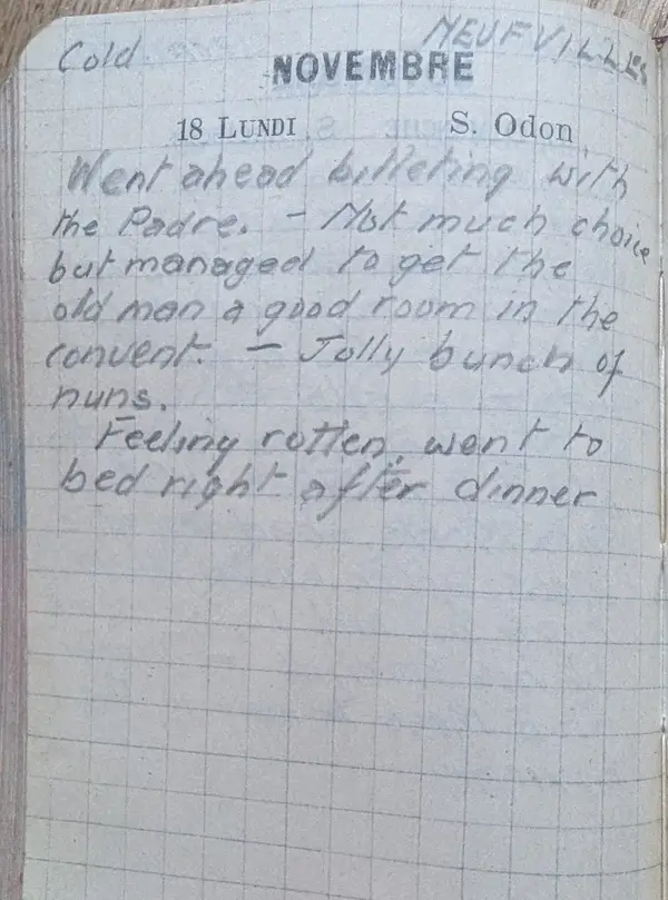 Diary scan, November 18, 1918 (Monday)