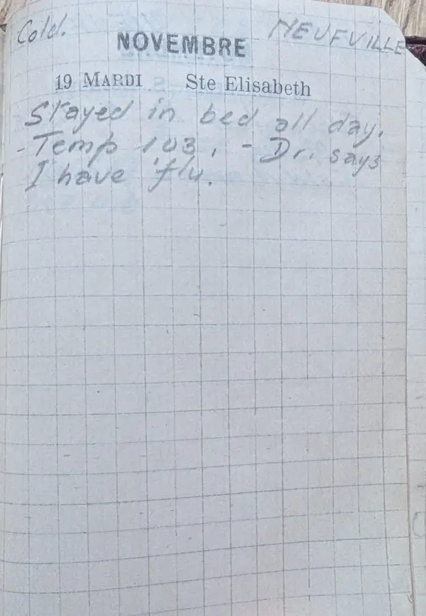 Diary scan, November 19, 1918 (Tuesday)