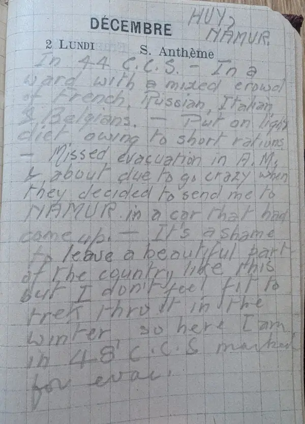 Diary scan, December 2, 1918 (Monday)