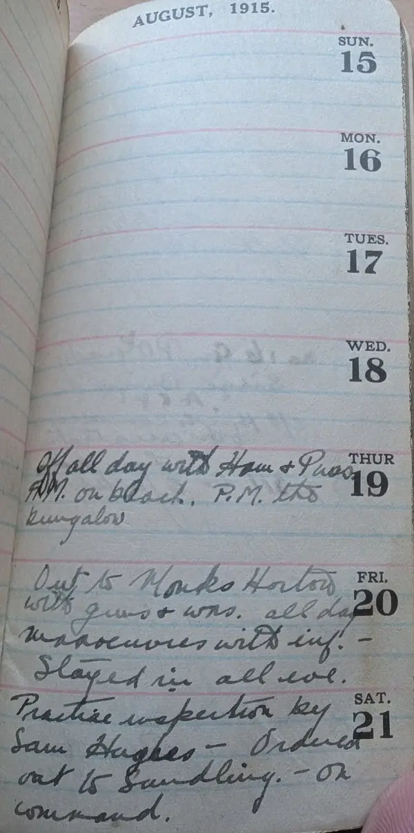 Diary scan, August 20, 1915 (Friday)