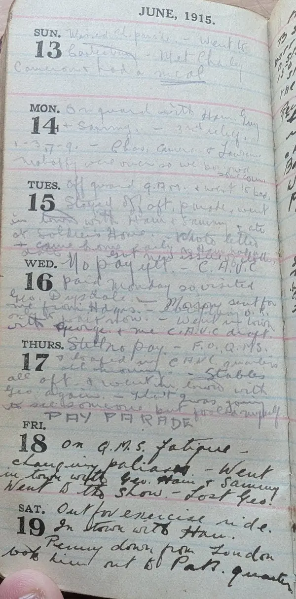 Diary scan, June 14, 1915 (Monday)