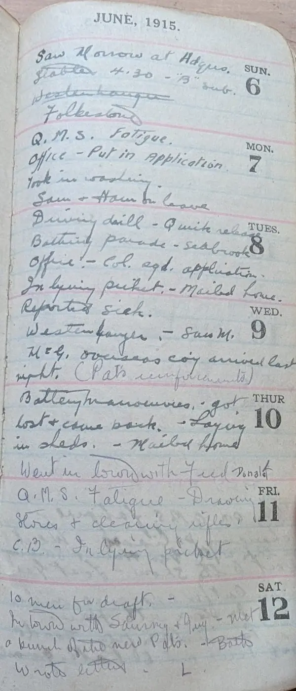 Diary scan, June 7, 1915 (Monday)