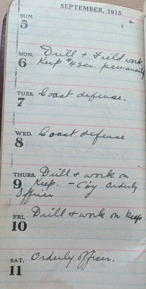 Diary scan, September 6, 1915 (Monday)