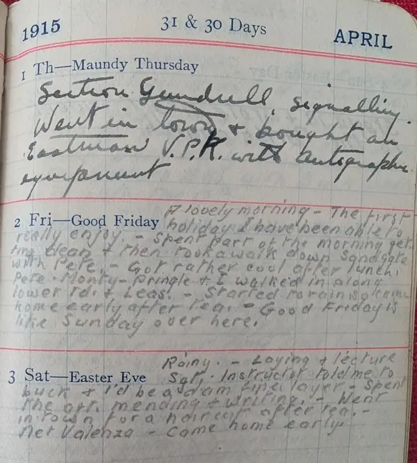 Diary scan, April 1, 1915 (Thursday)