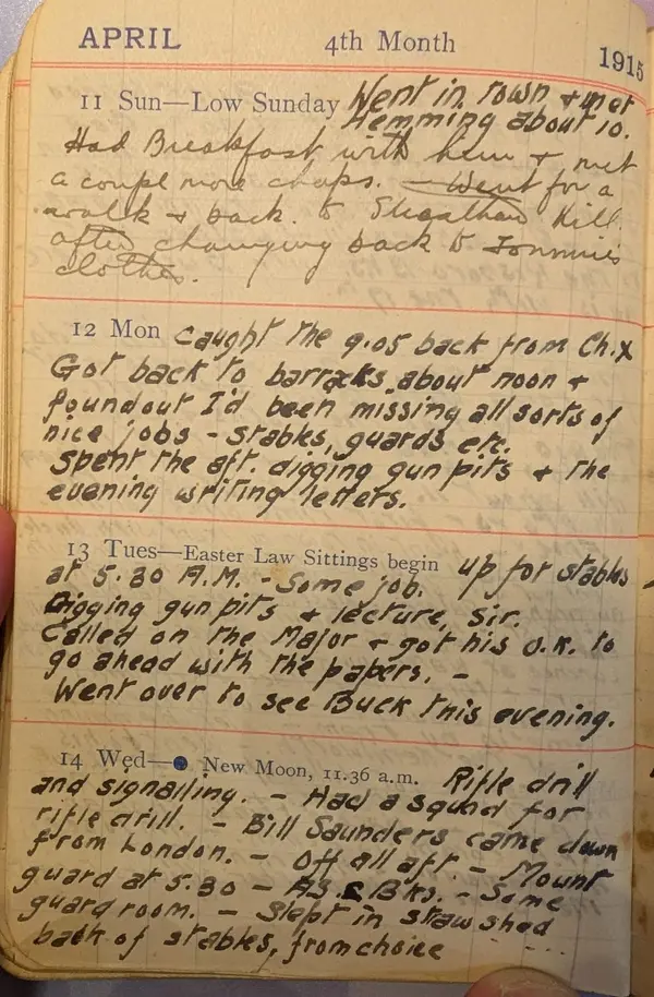 Diary scan, April 11, 1915 (Sunday)