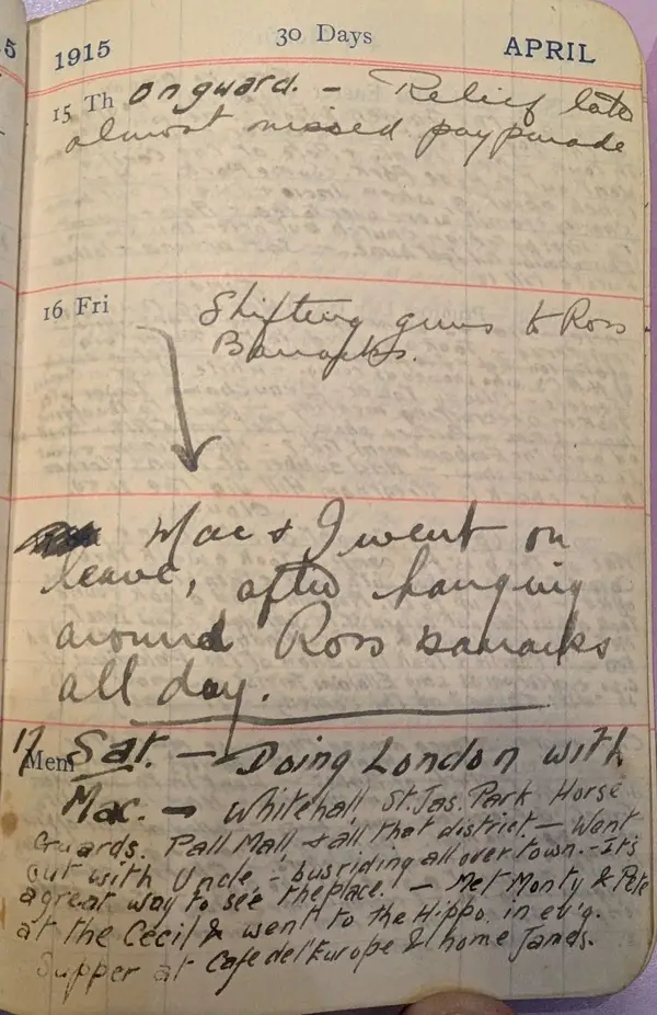 Diary scan, April 15, 1915 (Thursday)