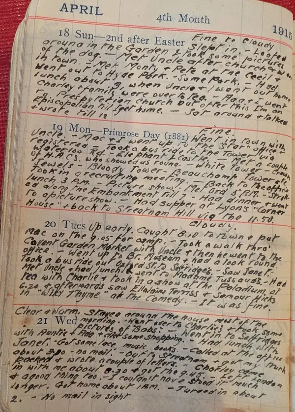 Diary scan, April 18, 1915 (Sunday)