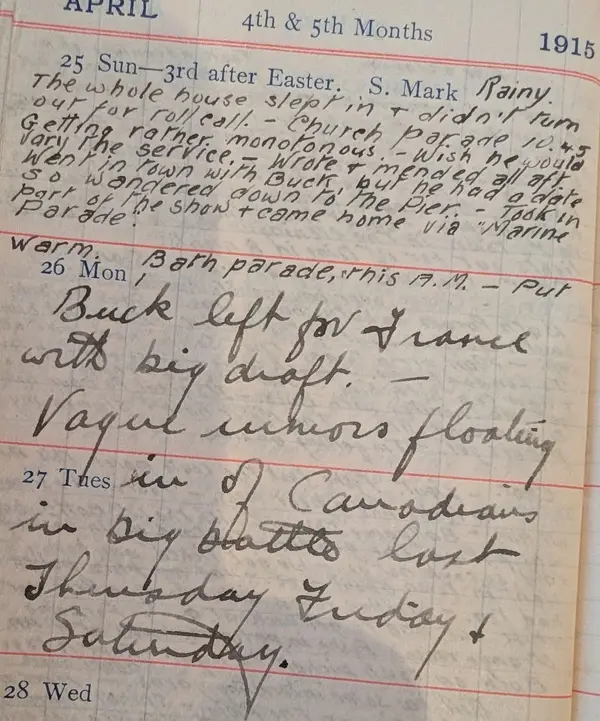 Diary scan, April 25, 1915 (Sunday)