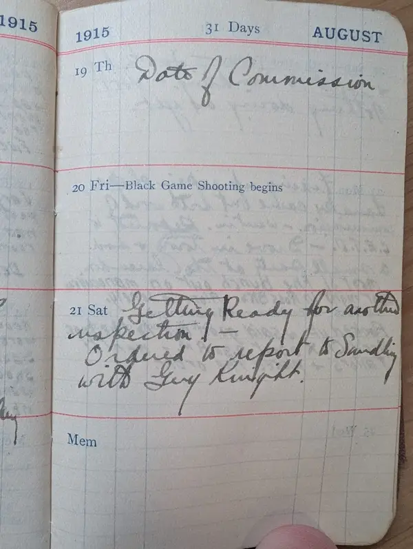 Diary scan, August 19, 1915 (Thursday)