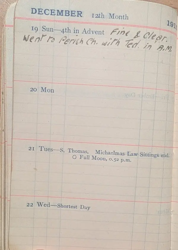Diary scan, December 19, 1915 (Sunday)