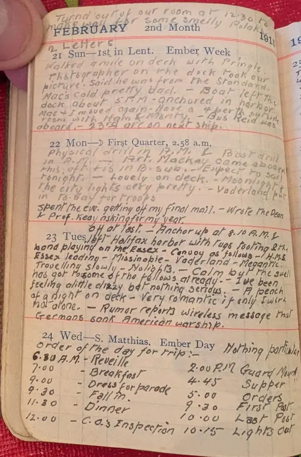 Diary scan, February 21, 1915 (Sunday)
