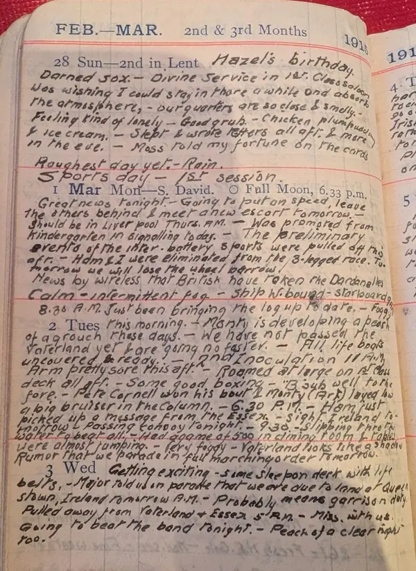Diary scan, March 1, 1915 (Monday)