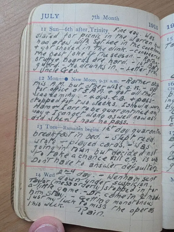 Diary scan, July 11, 1915 (Sunday)