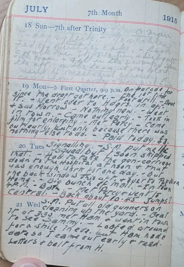Diary scan, July 18, 1915 (Sunday)