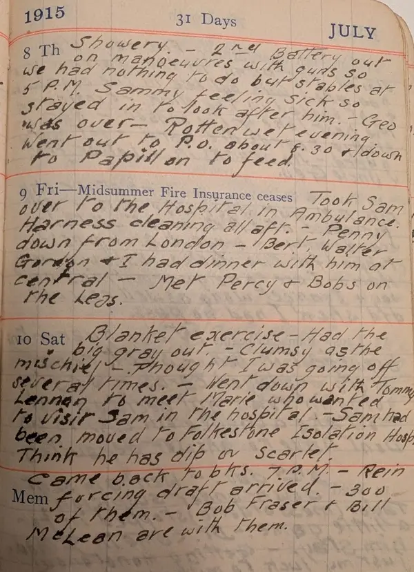 Diary scan, July 8, 1915 (Thursday)