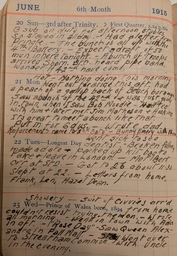 Diary scan, June 20, 1915 (Sunday)