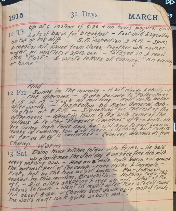Diary scan, March 11, 1915 (Thursday)